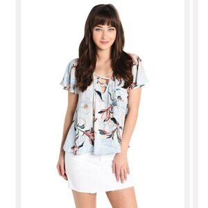 Cupcakes And Cashmere Womens Ester Flutter Sleeve Blouse Medium